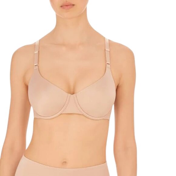 Natori Liquid Bra Womens 36C Beige Padded Underwire T-Shirt Lace Strap NWT FLAW - Picture 1 of 12